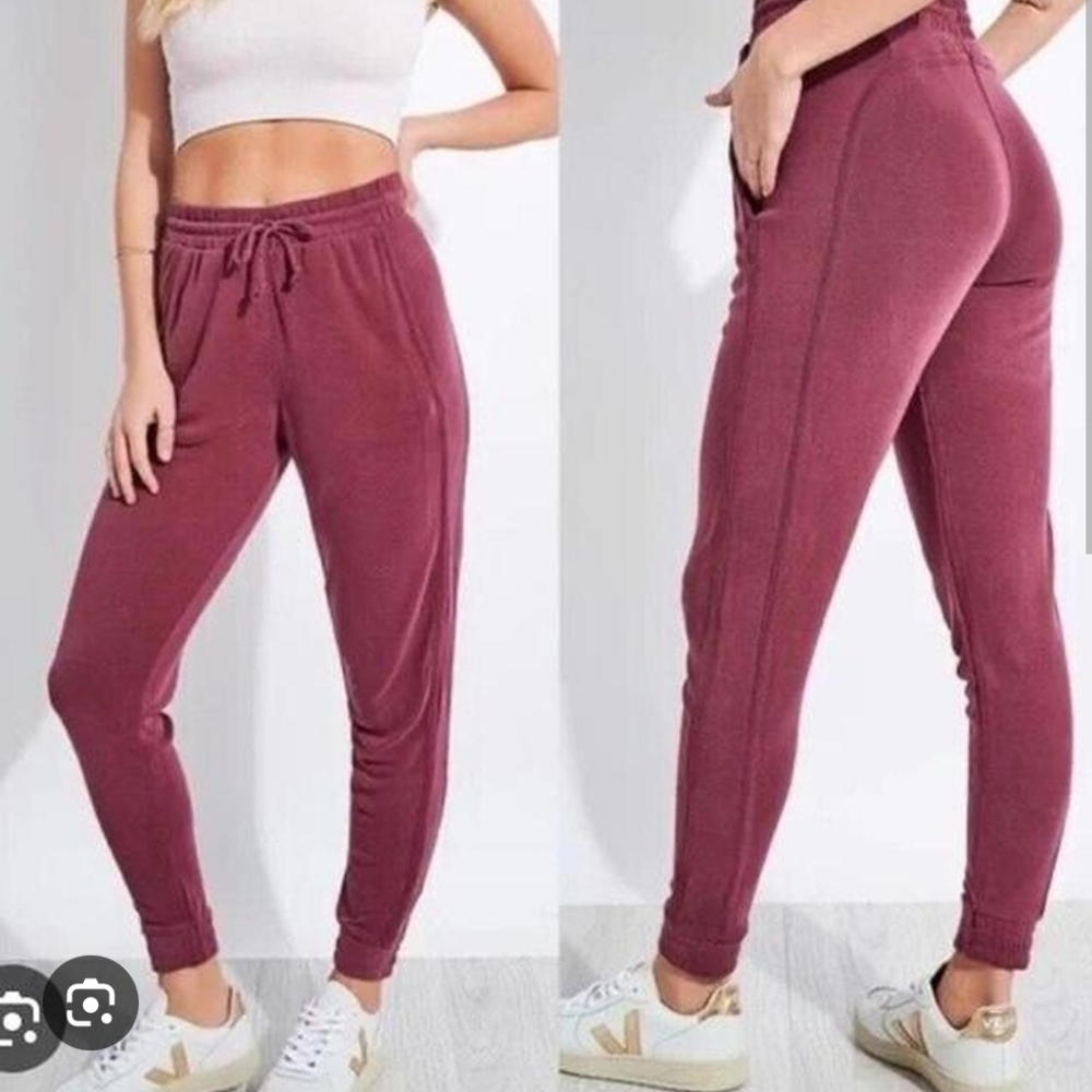 FREE PEOPLE MOVEMENT Burgundy Soft Jogger Pants